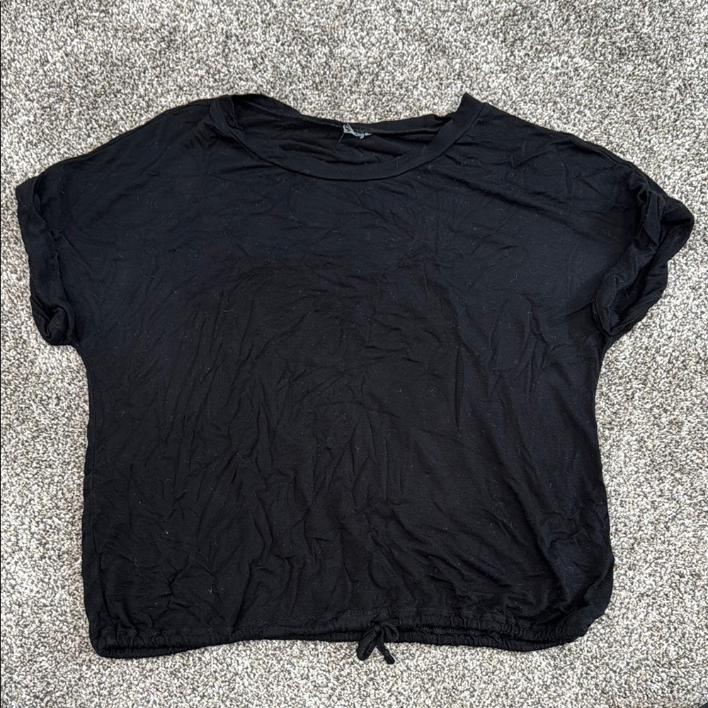 Black Rolled Short-Sleeve T-Shirt ~ Women's Size Small